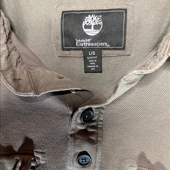 Timberland Men's Slim Fit Casual Brown Button-Down Shirt - Picture 2 of 5